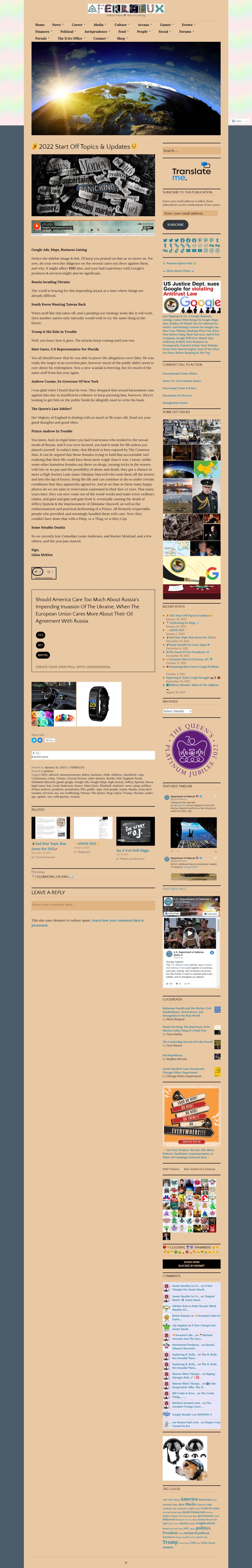 🥱2022 Start Off Topics & Updates😣