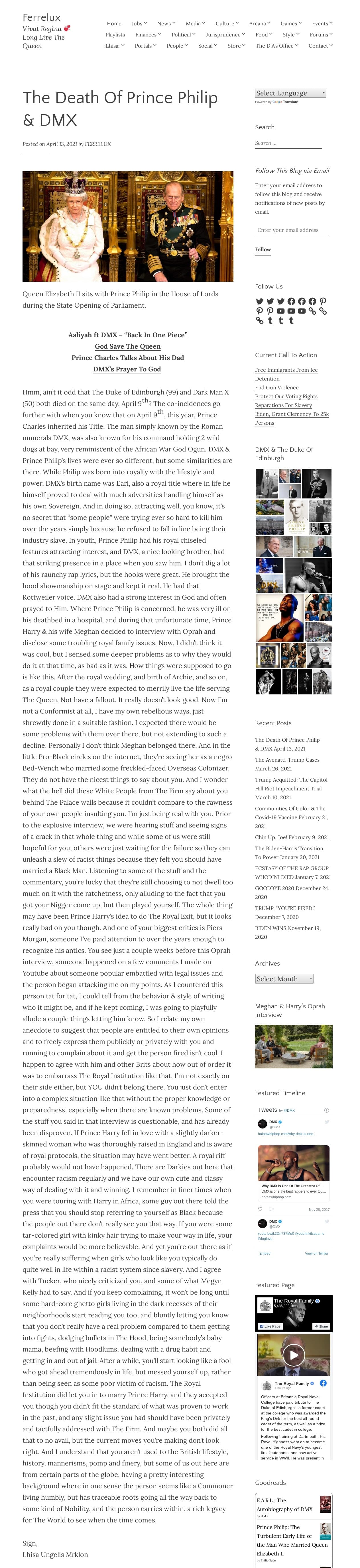 The Death Of Prince Philip & DMX 🍖🏰🏍