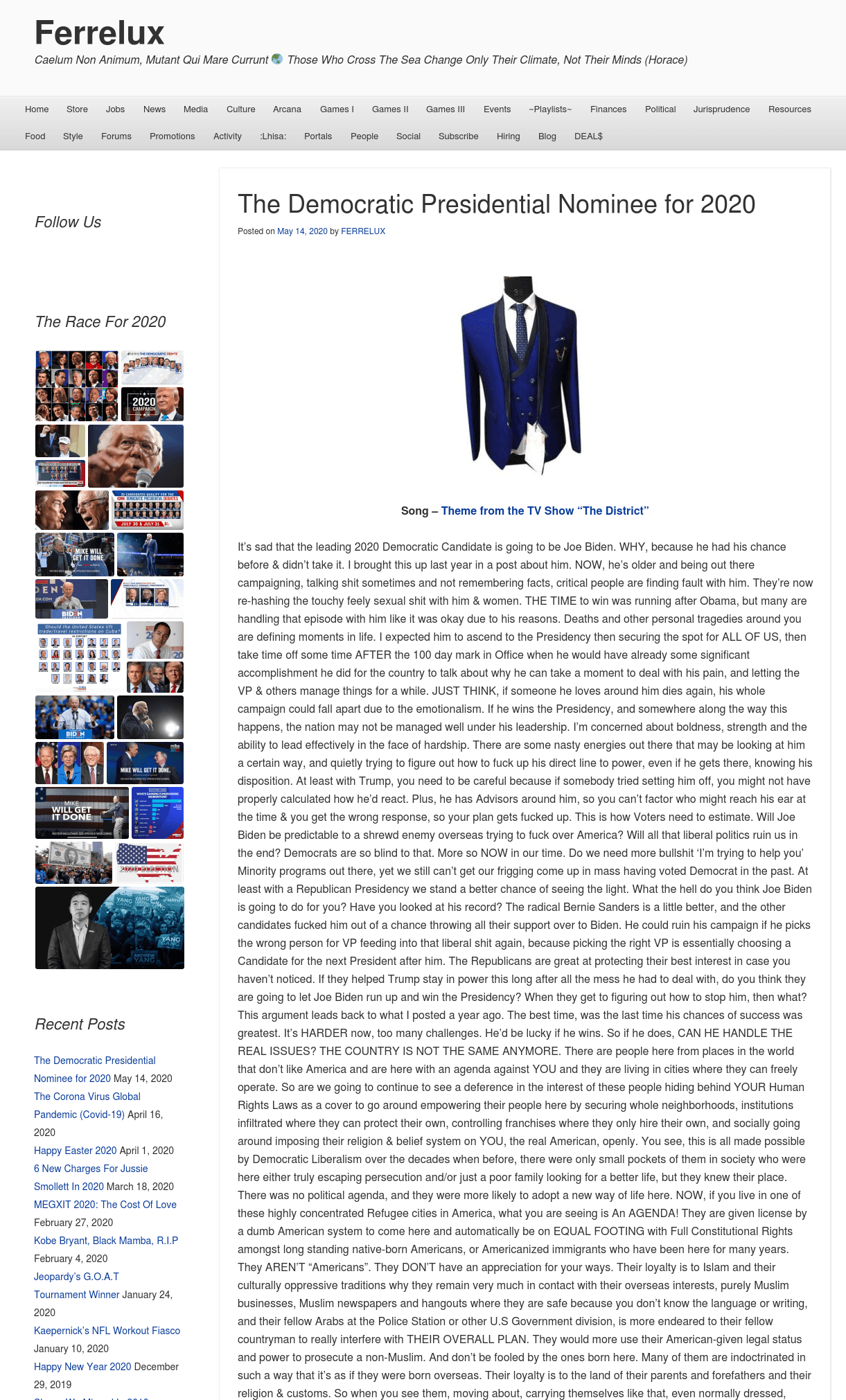 The Democratic Presidential Nominee for 2020 ☎🏙📅