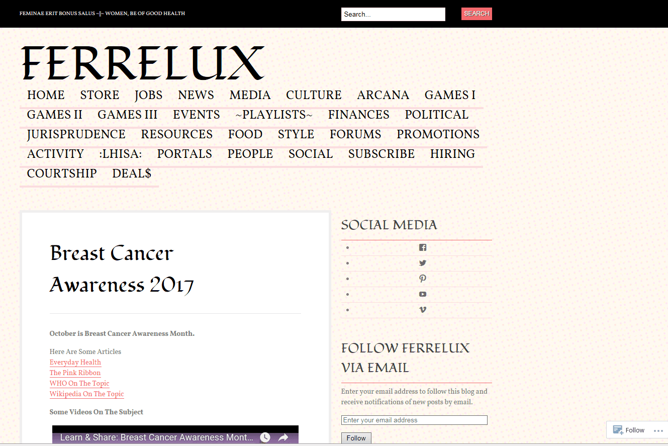 💗 Breast Cancer Awareness 2017 🏥